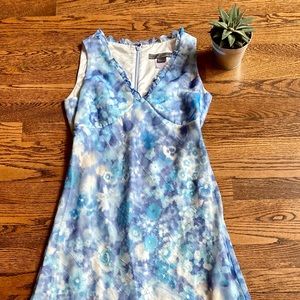 Vintage Teenflo Blue Floral Sleeveless Women’s Dress.  Size: 4.